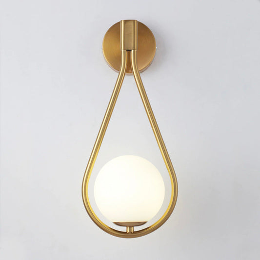Golden metal ball wall bedside lamp